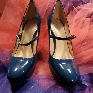 Calvin Klein navy platform maryJanes